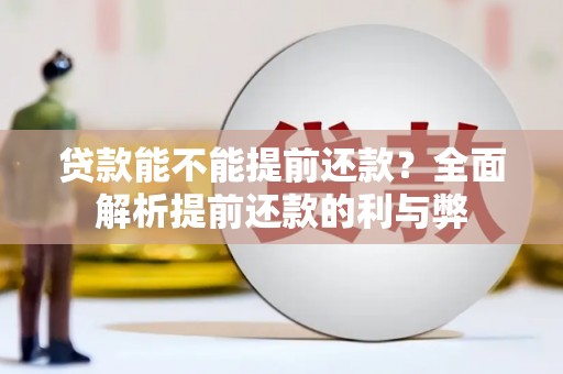 扶风贷款能不能提前还款？全面解析提前还款的利与弊