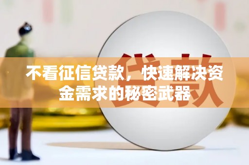 扶风不看征信贷款，快速解决资金需求的秘密武器