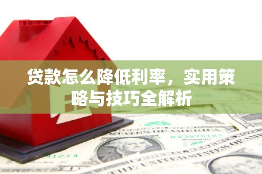 扶风贷款怎么降低利率，实用策略与技巧全解析