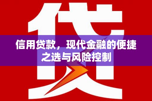扶风信用贷款，现代金融的便捷之选与风险控制