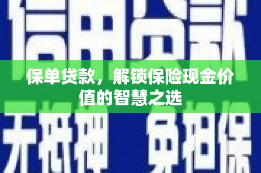 扶风保单贷款，解锁保险现金价值的智慧之选