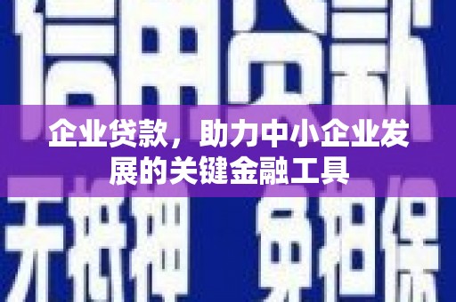 扶风企业贷款，助力中小企业发展的关键金融工具