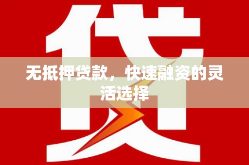 扶风无抵押贷款，快速融资的灵活选择