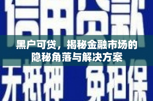 扶风黑户可贷，揭秘金融市场的隐秘角落与解决方案