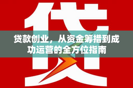 扶风贷款创业，从资金筹措到成功运营的全方位指南