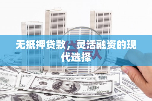扶风无抵押贷款，灵活融资的现代选择