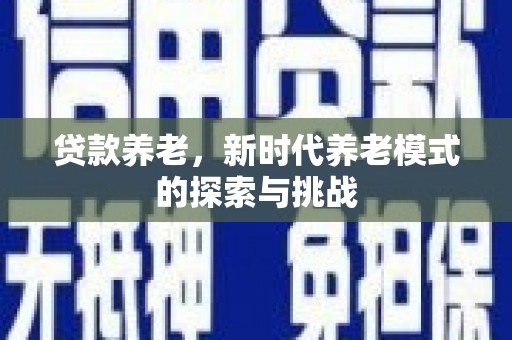扶风贷款养老，新时代养老模式的探索与挑战