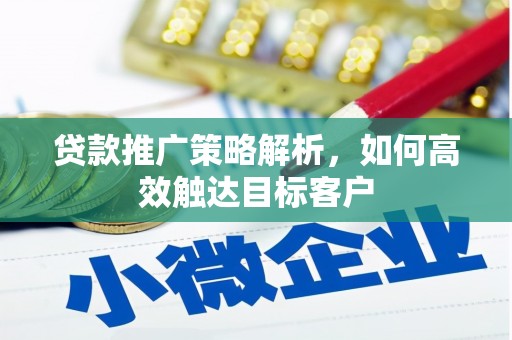 扶风贷款推广策略解析，如何高效触达目标客户