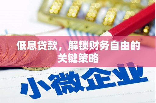 扶风低息贷款，解锁财务自由的关键策略
