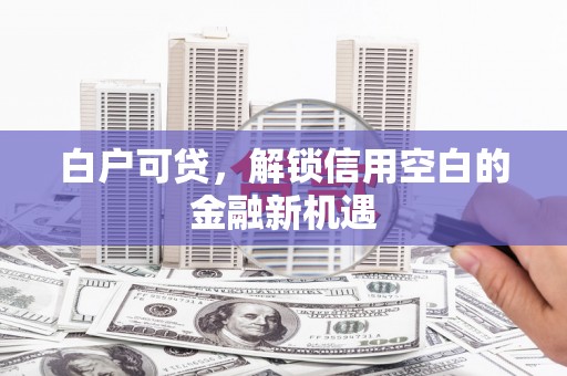 扶风白户可贷，解锁信用空白的金融新机遇