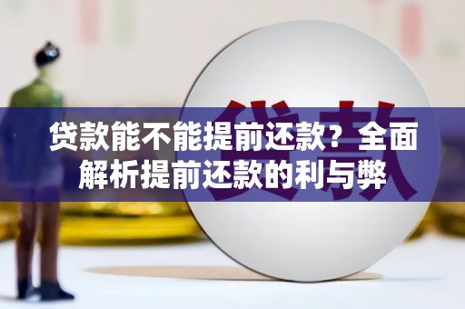 扶风贷款能不能提前还款？全面解析提前还款的利与弊