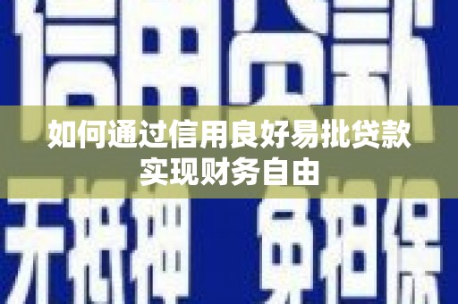 扶风如何通过信用良好易批贷款实现财务自由