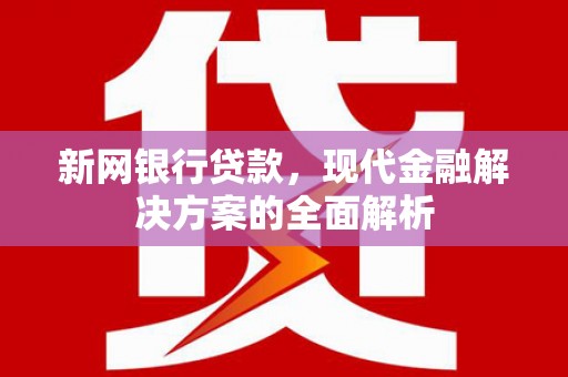 扶风新网银行贷款，现代金融解决方案的全面解析