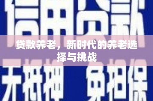 扶风贷款养老，新时代的养老选择与挑战