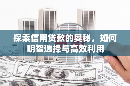 扶风探索信用贷款的奥秘，如何明智选择与高效利用