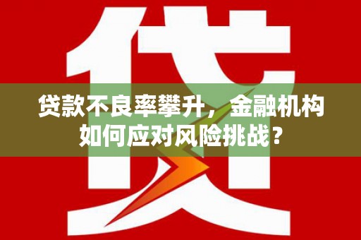 扶风贷款不良率攀升，金融机构如何应对风险挑战？