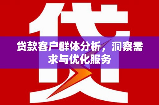 扶风贷款客户群体分析，洞察需求与优化服务
